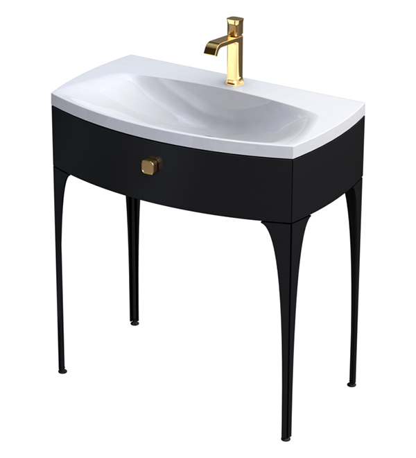 Oristo Louis Czarny Połysk Szafka Pod Umywalkę 82 cm (OR50-SD1S-82-1)