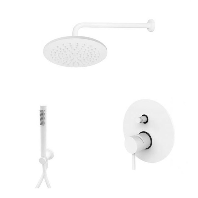 Paffoni Light Zestaw natryskowy podtynkowy L-40 cm biały mat (LIG015ZSC2A.BO)
