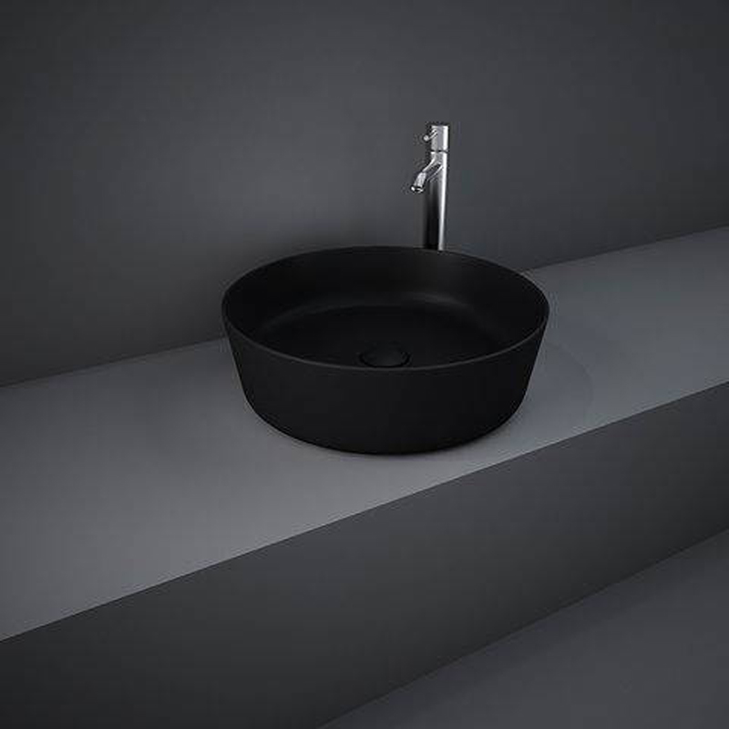 Feeling Umywalka Slim Nablatowa Okrągła 42 Cm Czarny Mat FEECT4200504A