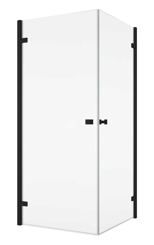 SanSwiss ANNEA AN1C G+D Kabina Prysznicowa 2D Czarna 70x70x200 cm Szkło Czyste (AN1CG07000607+AN1CD07000607)