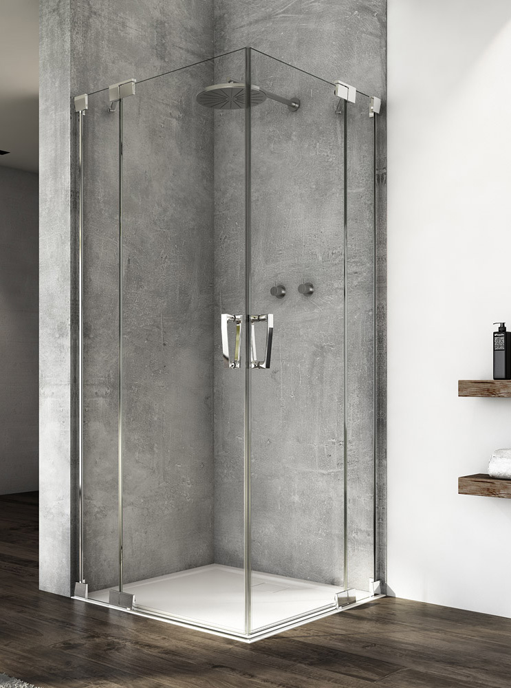 SanSwiss Cadura CA13 G+D Chrom Kabina Prysznicowa 100x100 cm Szkło Przezroczyste (CA13G1005007+CA13D1005007)