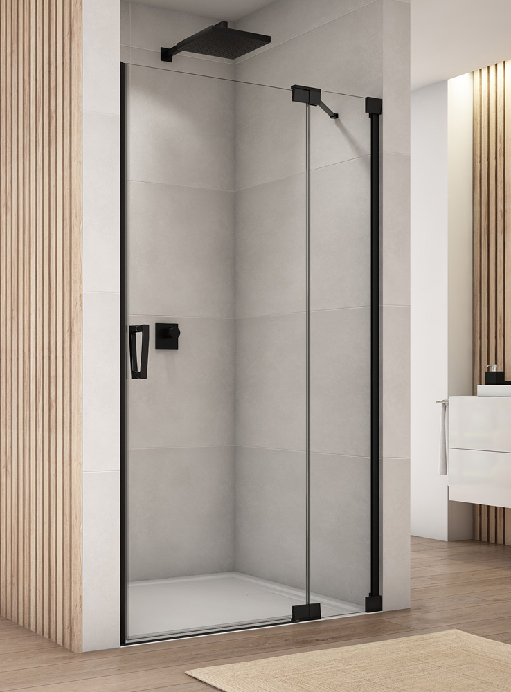 SanSwiss Cadura CA13 Drzwi Prysznicowa 90x200 cm czarna Szkło Przezroczyste (CA13D0900607)