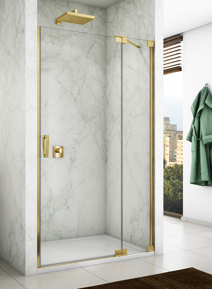 SanSwiss Cadura CA13 Drzwi Prysznicowa 110x200 cm złote Szkło Przezroczyste (CA13D1101207)