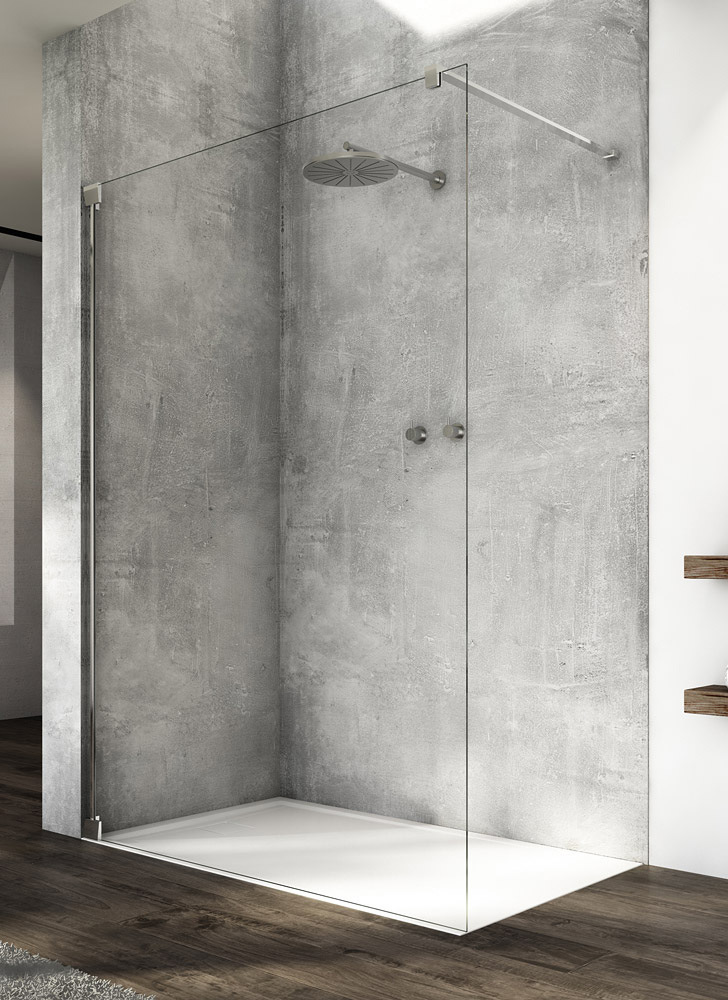 SanSwiss Cadura CAT4 Walk-In Ścianka Wolnostojąca Chrom 90 cm Szkło Czyste (CAT40905007)