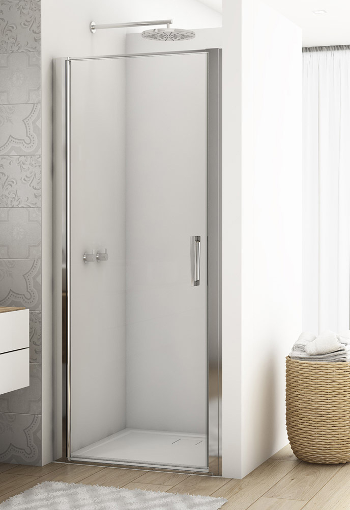 SanSwiss Divera D22T1 drzwi wahadłowe jednoczęściowe chrom 90x200 cm Szkło Czyste (D22T10905007)
