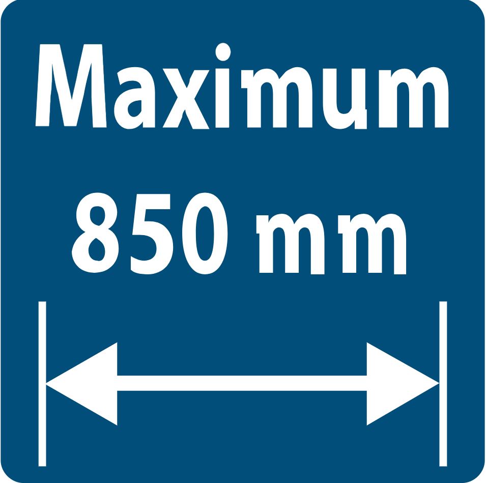 Szerokość do 850 mm