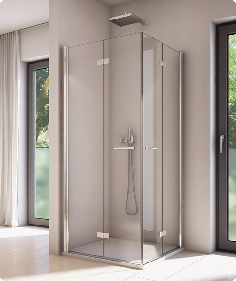 SanSwiss Solino SOLF1 G+D Kabina Prysznicowa NA WYMIAR (70 - 100 cm) Szkło Przezroczyste (SOLF1GSM15007+SOLF1DSM15007)