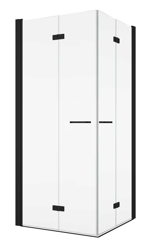 SanSwiss Solino SOLF1 D+G Kabina Prysznicowa BLACK NA WYMIAR (70 - 100 cm) Szkło Przezroczyste (SOLF1GSM10607+SOLF1DSM10607)