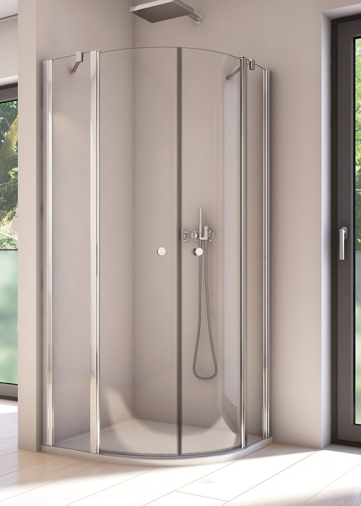 SanSwiss Solino SOR Kabina półokrągła 2D R55 80x80x200 cm chrom, Szkło Czyste (SOR550805007)