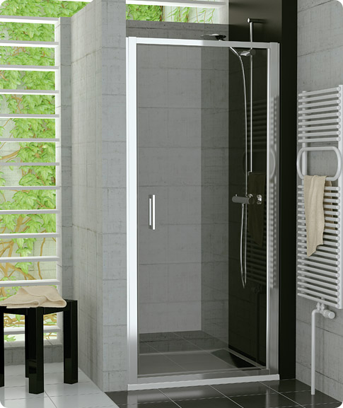 SanSwiss Top-Line TOPP  Drzwi Prysznicowe NA WYMIAR  (60 - 80cm) Pas Satynowy Poziomy (TOPPSM15051)