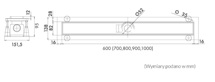 schedline regular odpływ rysunek