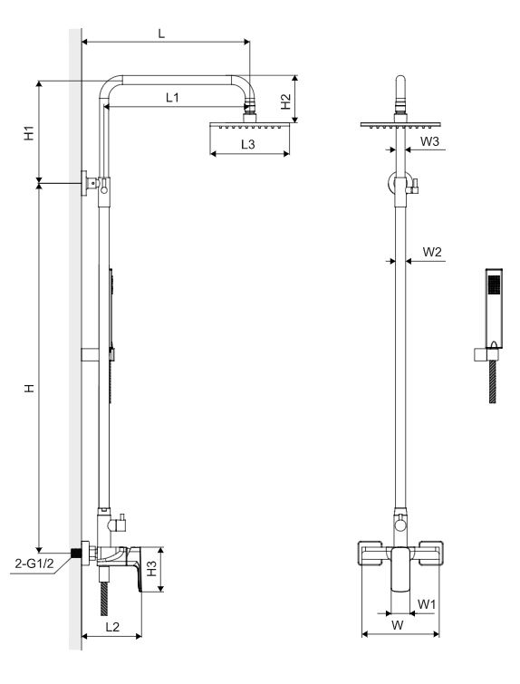 rys techniczny tabela