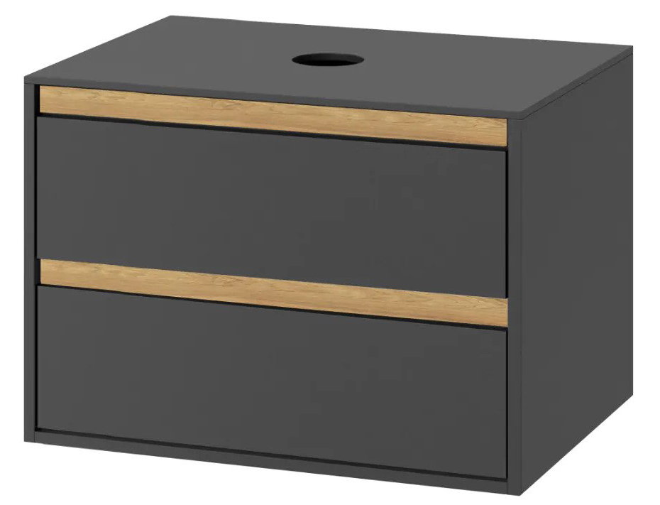 Excellent Tuto Szafka Pod Umywalkę Nablatową 80 cm Szary/Dąb (MLEX.0104.800.GRBL)